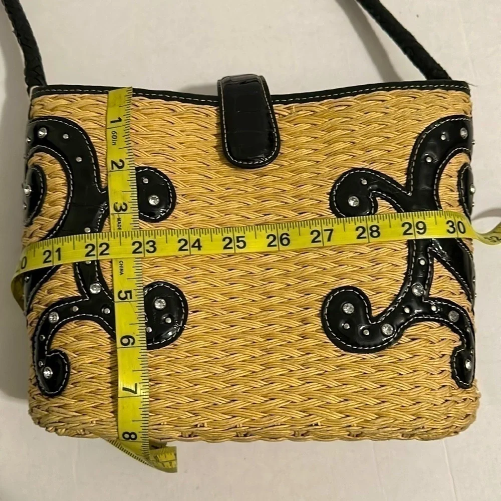 Brighton VALENTINA woven leather studded purse handbag
